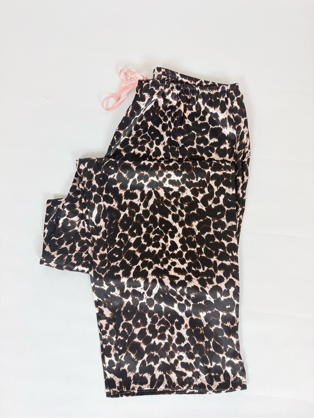 PINK Victoria's Secret Leopard Print Pajama Pants with Pink Drawstring